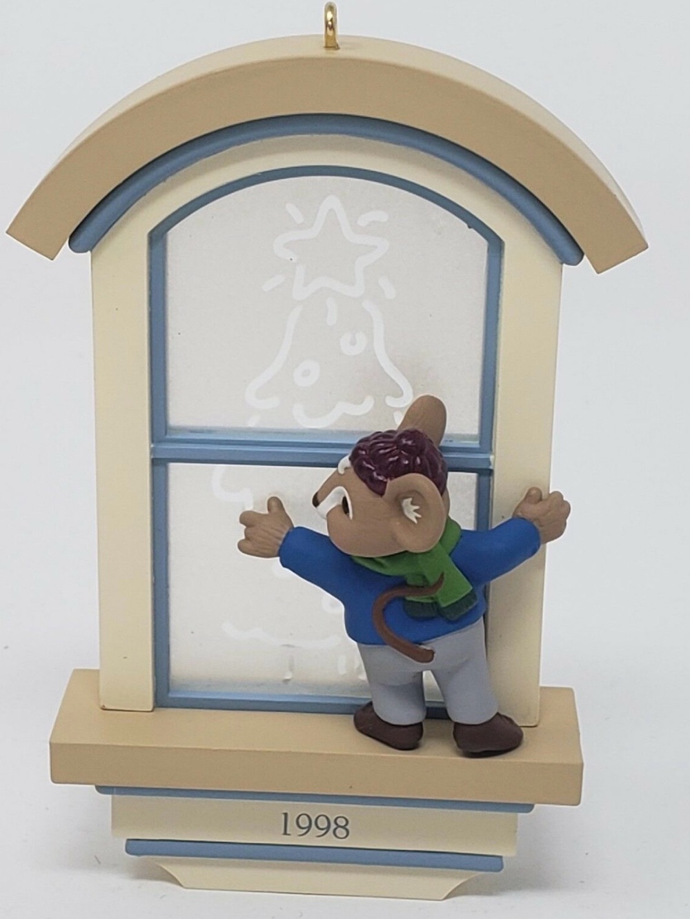 1998 Mouse Window Holiday Ornament - holiday decoration hallamark keepsake